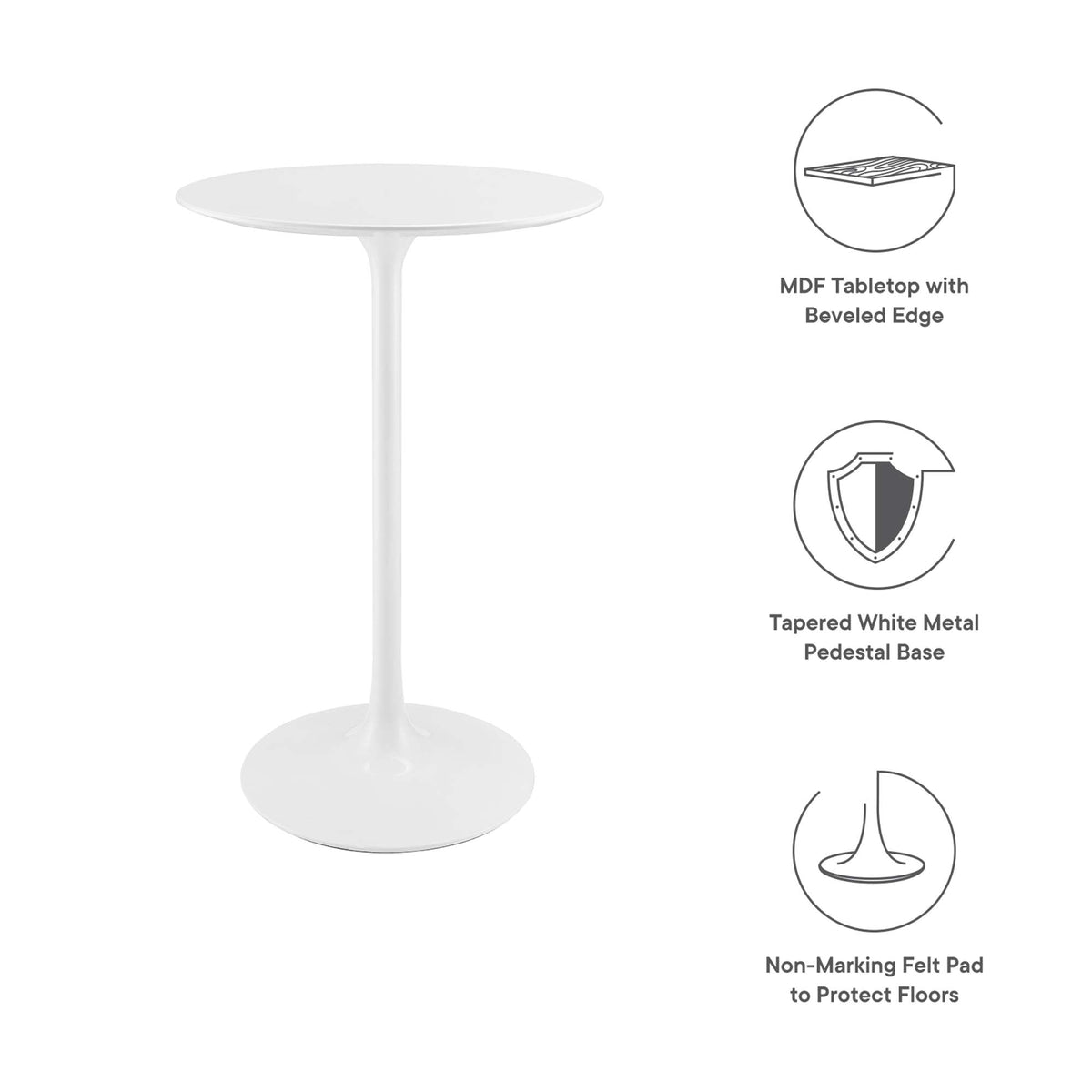 Lippa Round Wood Bar Table