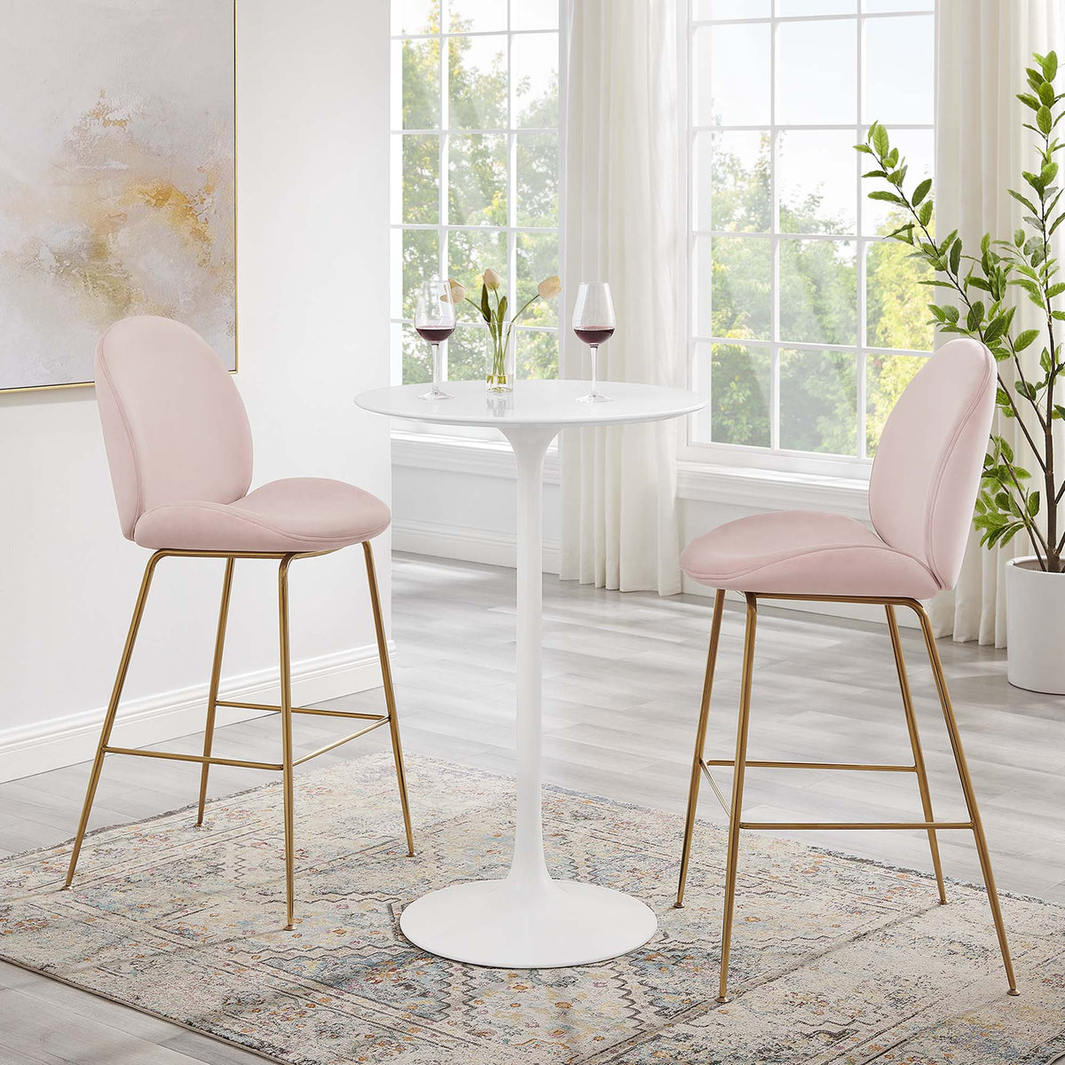 Lippa Round Wood Bar Table
