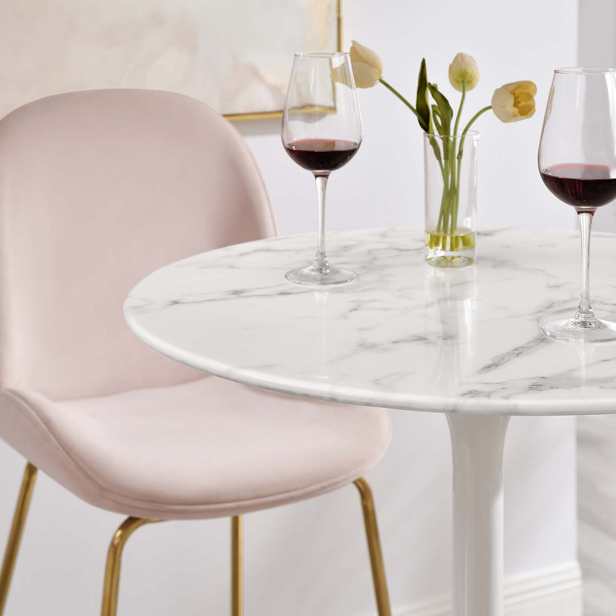Lippa Round Artificial Marble Bar Table - view 32