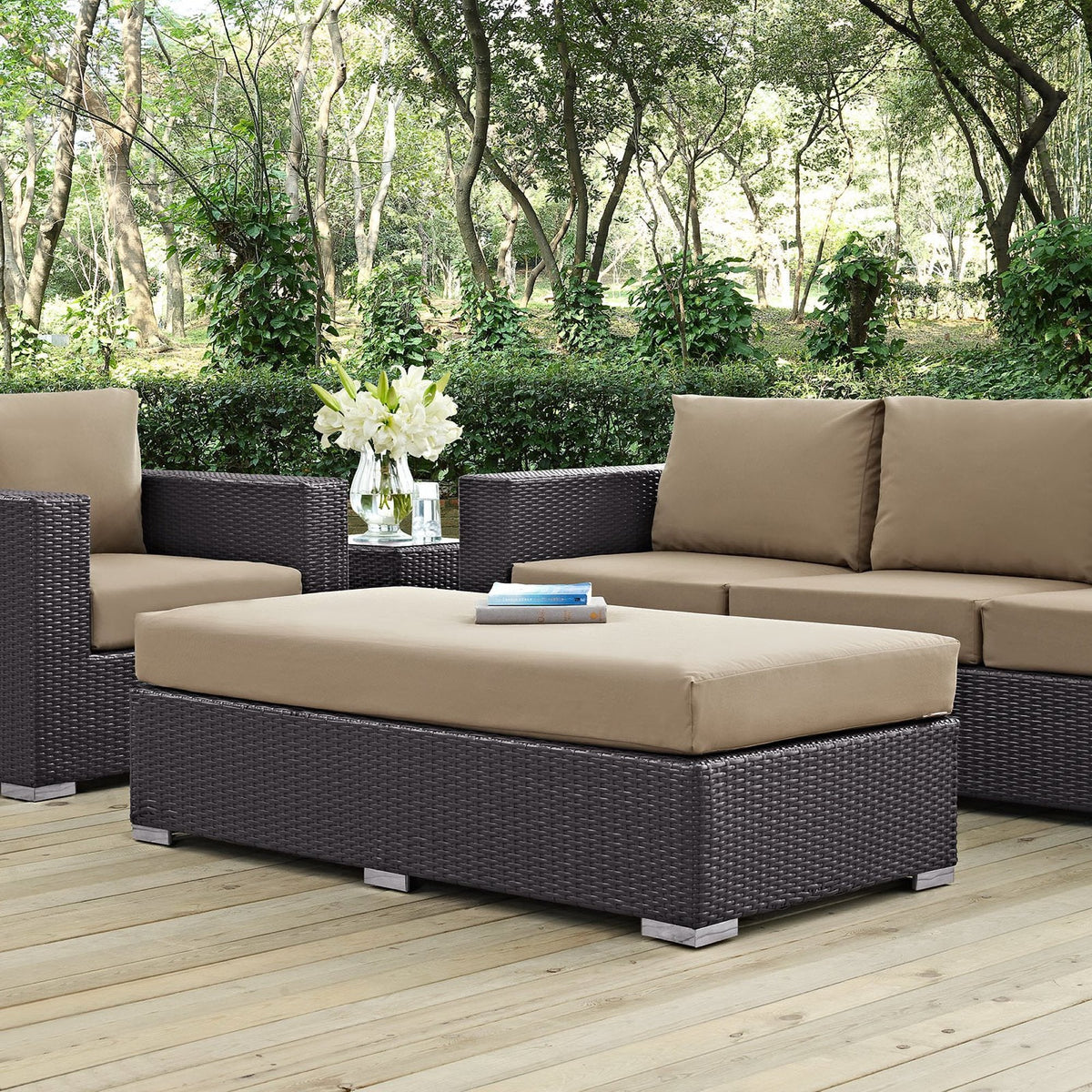 Convene Outdoor Fabric Rectangle Ottoman