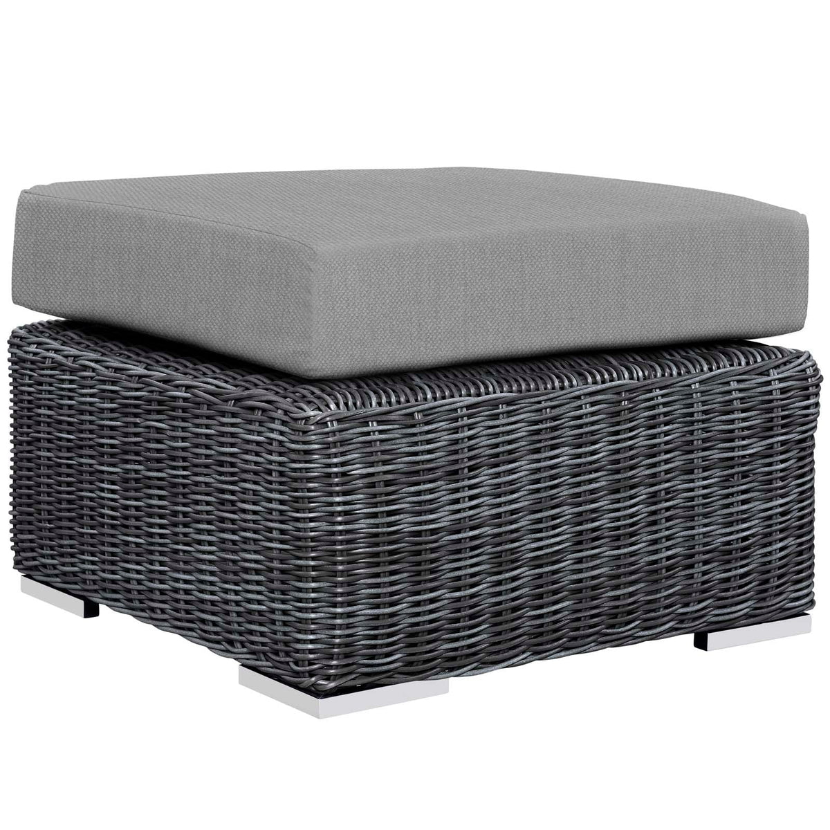 Summon Outdoor Patio Sunbrella® Ottoman, Canvas Gray - view 1