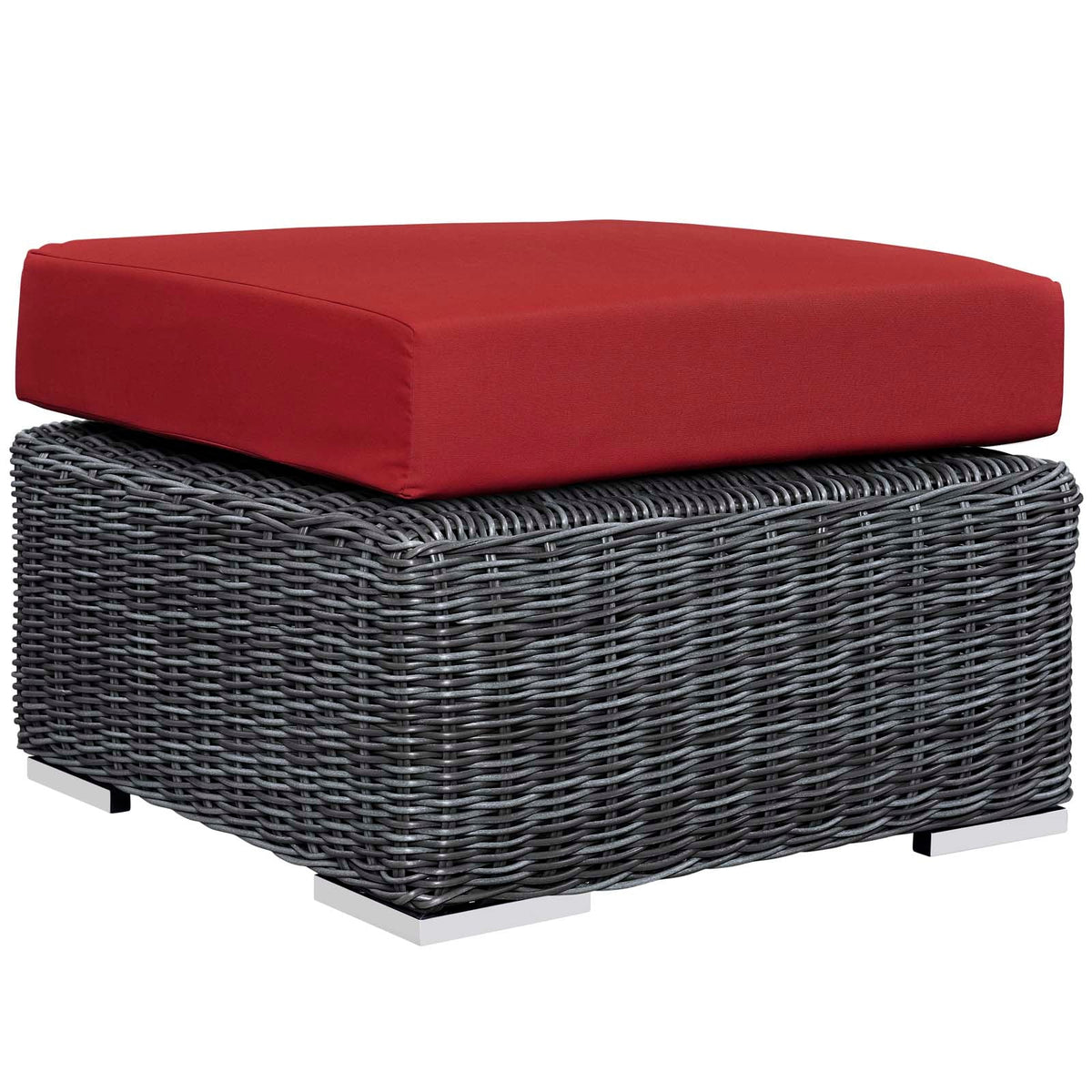 Summon Outdoor Patio Sunbrella® Ottoman, Canvas Red - view 1
