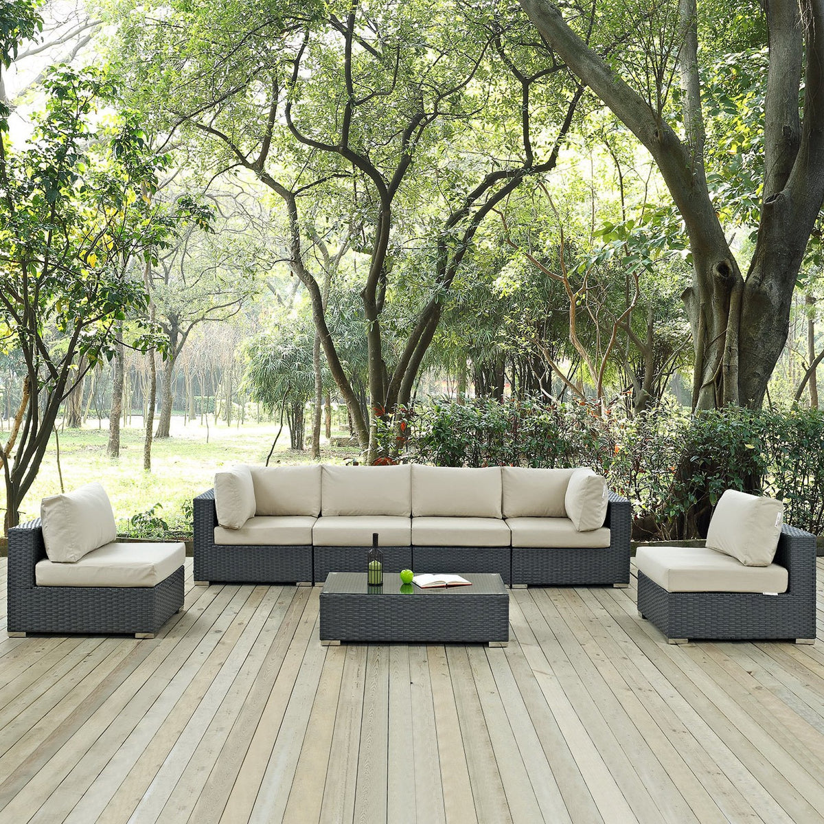 Sojourn 7 Piece Outdoor Sunbrella® Sectional Set