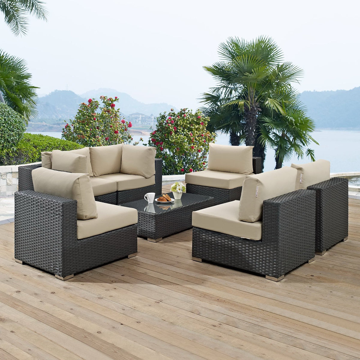 Sojourn 7 Piece Outdoor Sunbrella® Sectional Set