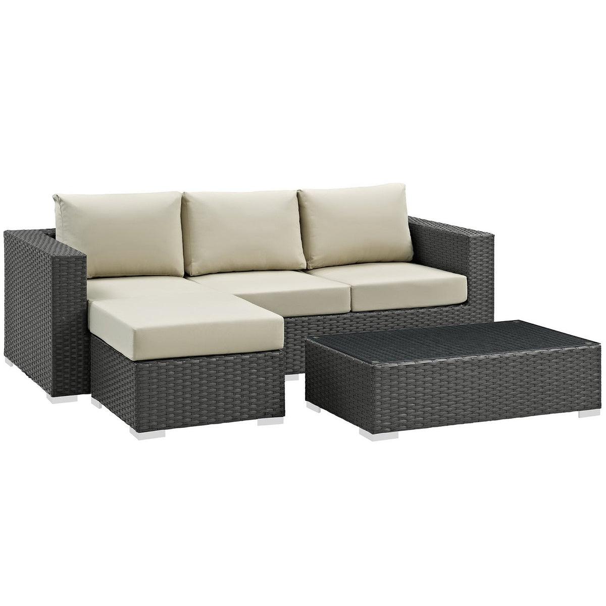 Sojourn 3 Piece Outdoor Sunbrella® Sectional Set