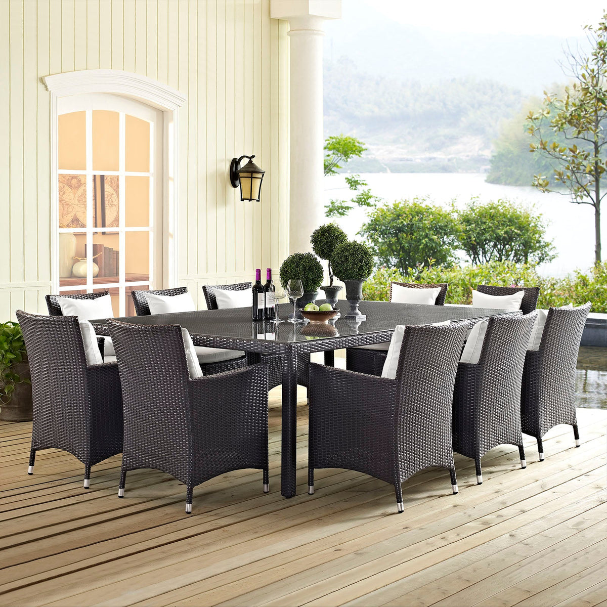 Convene 90" Outdoor Patio Dining Table, Espresso - view 2