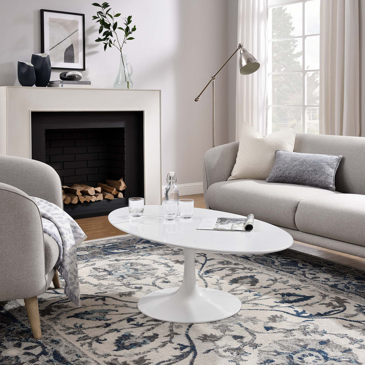 Lippa Oval Wood Coffee Table