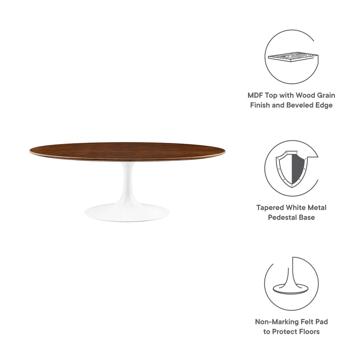 Lippa Oval Wood Coffee Table