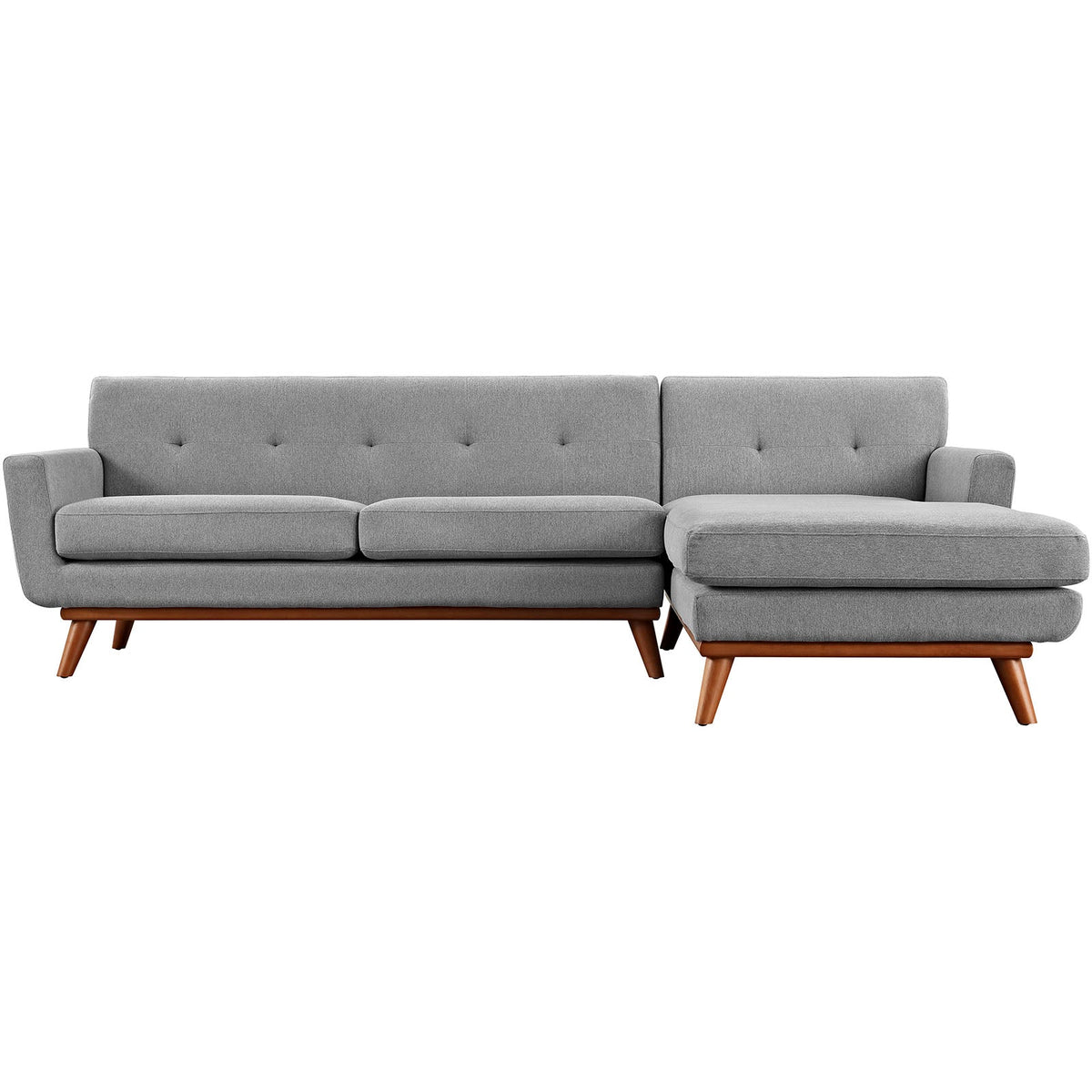 Engage Right-Facing Upholstered Fabric Sectional Sofa, Expectation Gray - view 2