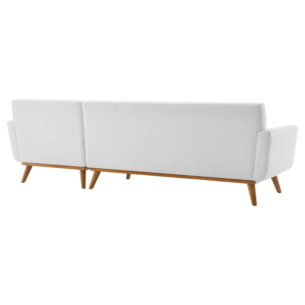 Engage Right-Facing Upholstered Fabric Sectional Sofa, White - view 2