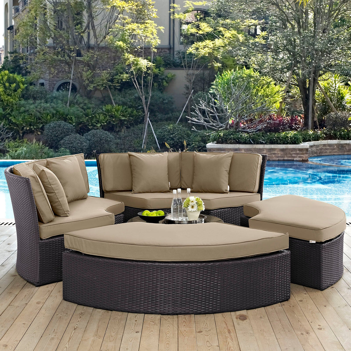 Convene Circular Outdoor Patio Daybed Set - view 21