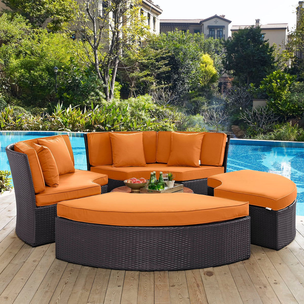 Convene Circular Outdoor Patio Daybed Set - view 18