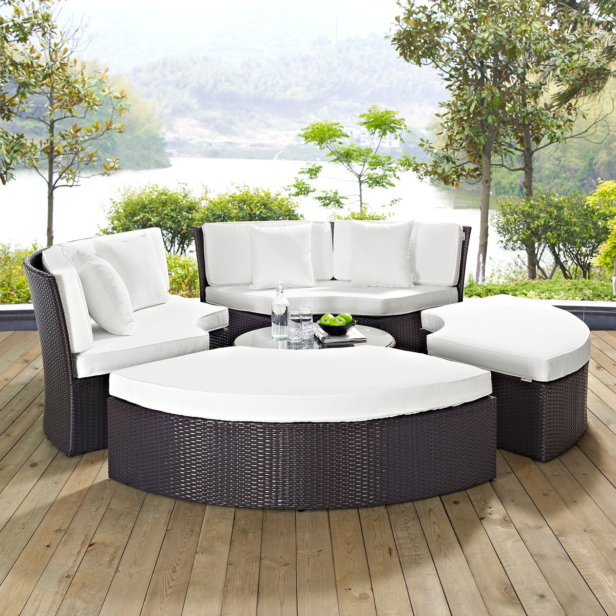 Convene Circular Outdoor Patio Daybed Set - view 23