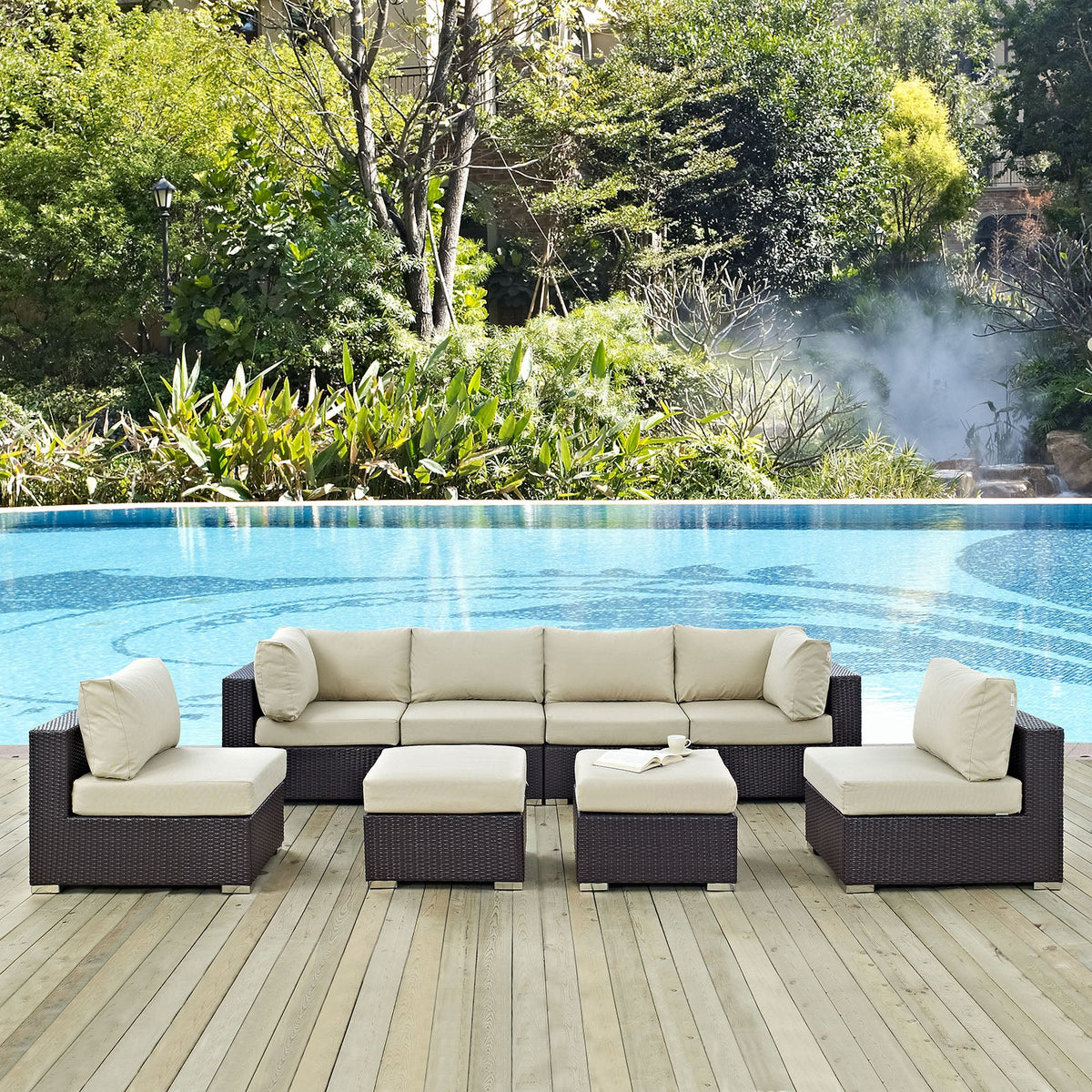 Convene 8 Piece Outdoor Patio Sectional Set - view 19