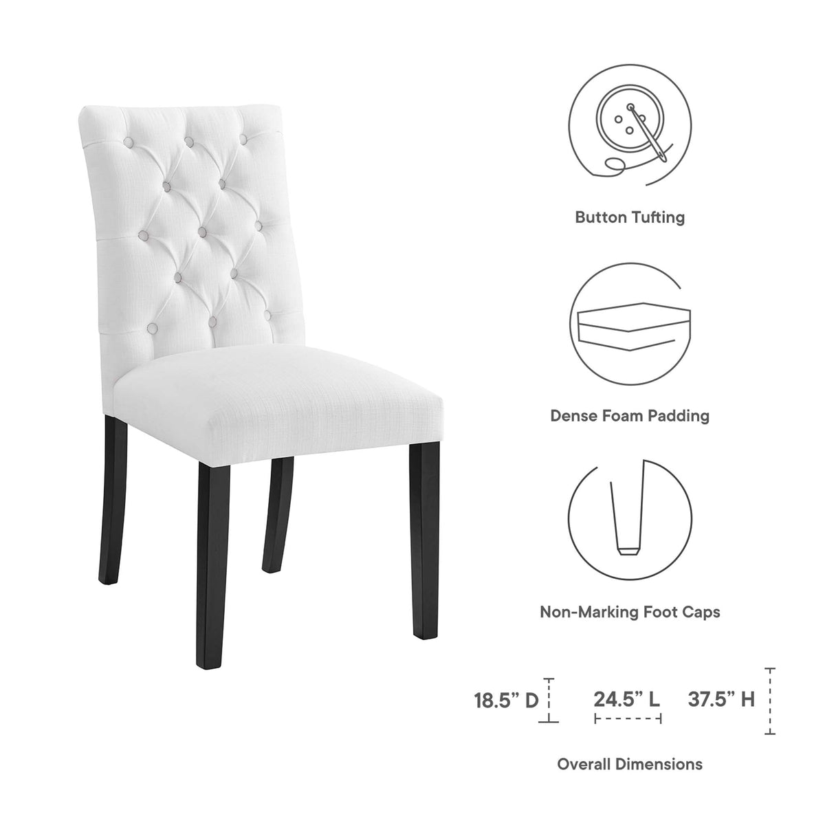 Duchess Button Tufted Fabric Dining Chair - view 26