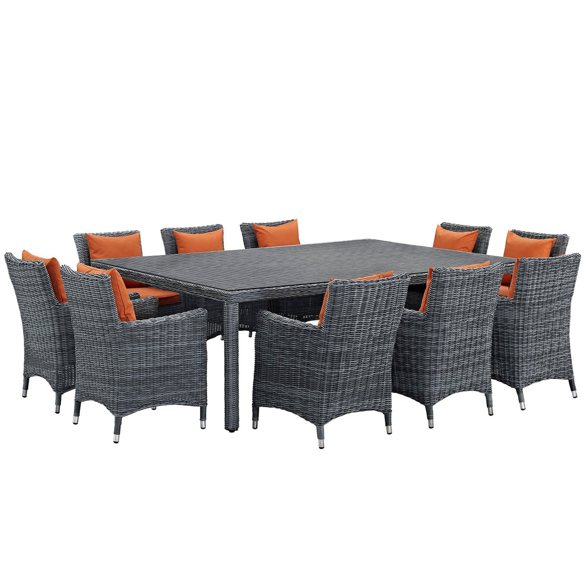 Summon 11 Piece Outdoor Patio Sunbrella® Dining Set
