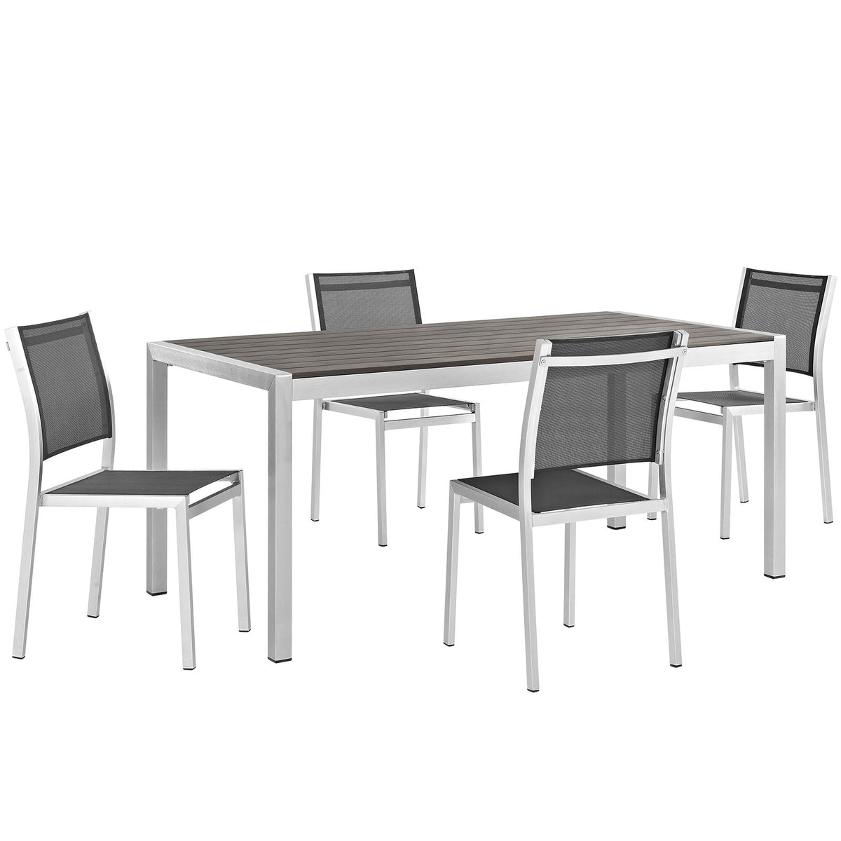 Shore 5 Piece Outdoor Patio Aluminum Dining Set - view 1