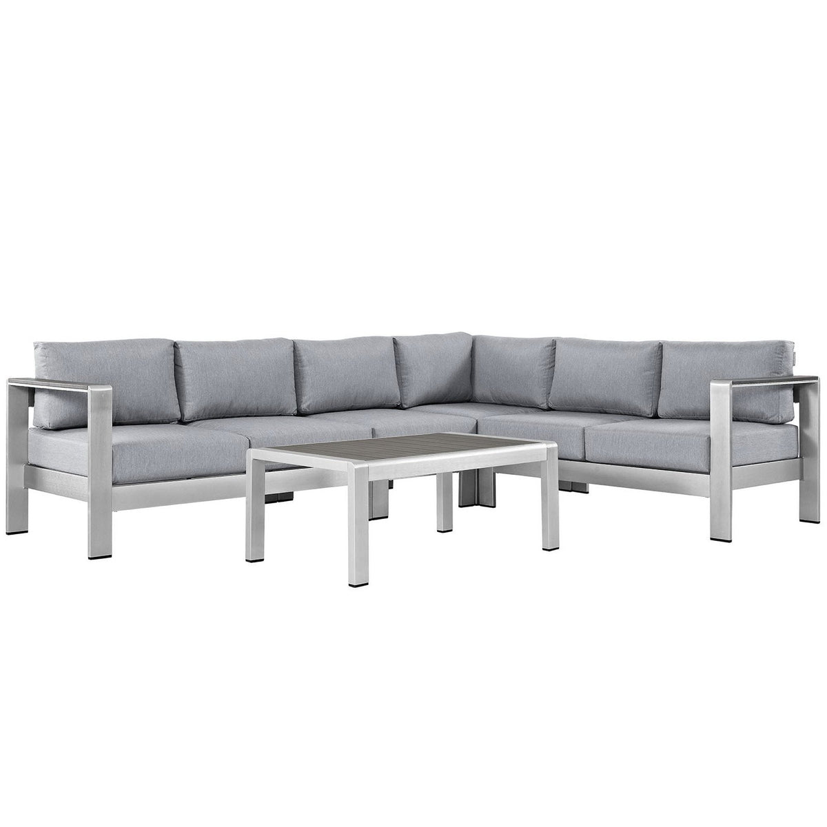 Shore 5 Piece Outdoor Aluminum Sectional Sofa Set - view 1