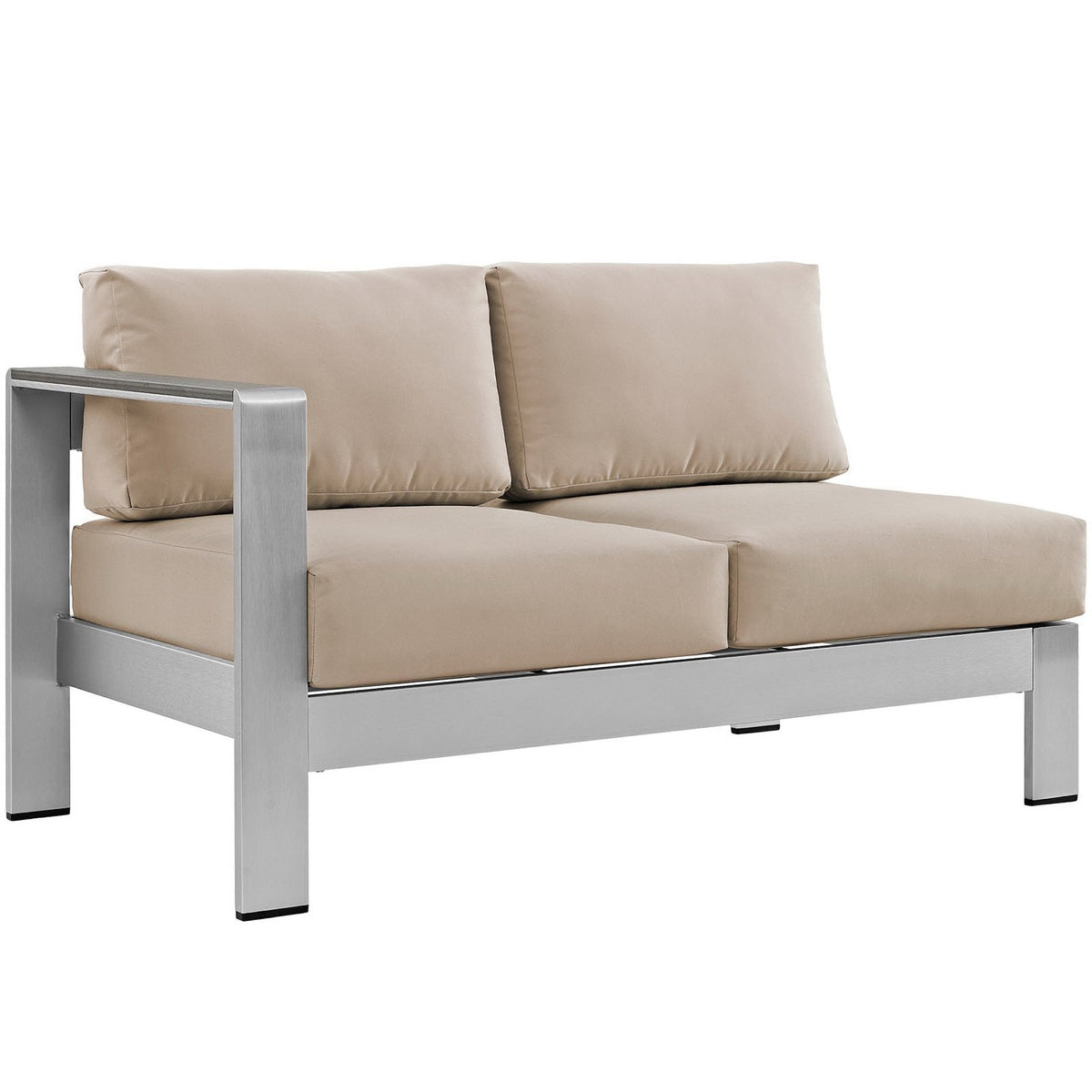 Shore 4 Piece Outdoor Aluminum Sectional Sofa Set