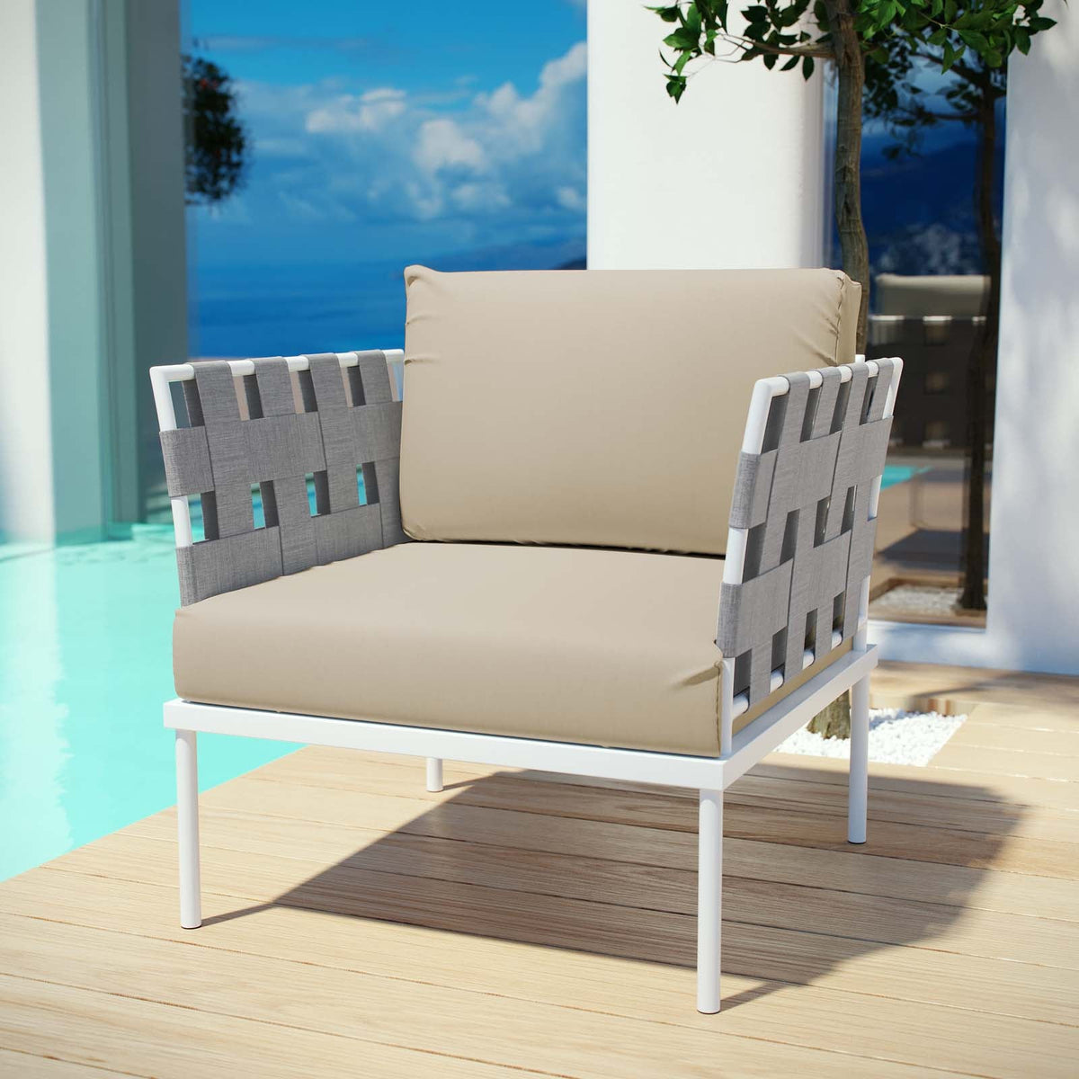 Harmony Outdoor Patio Aluminum Armchair - view 13