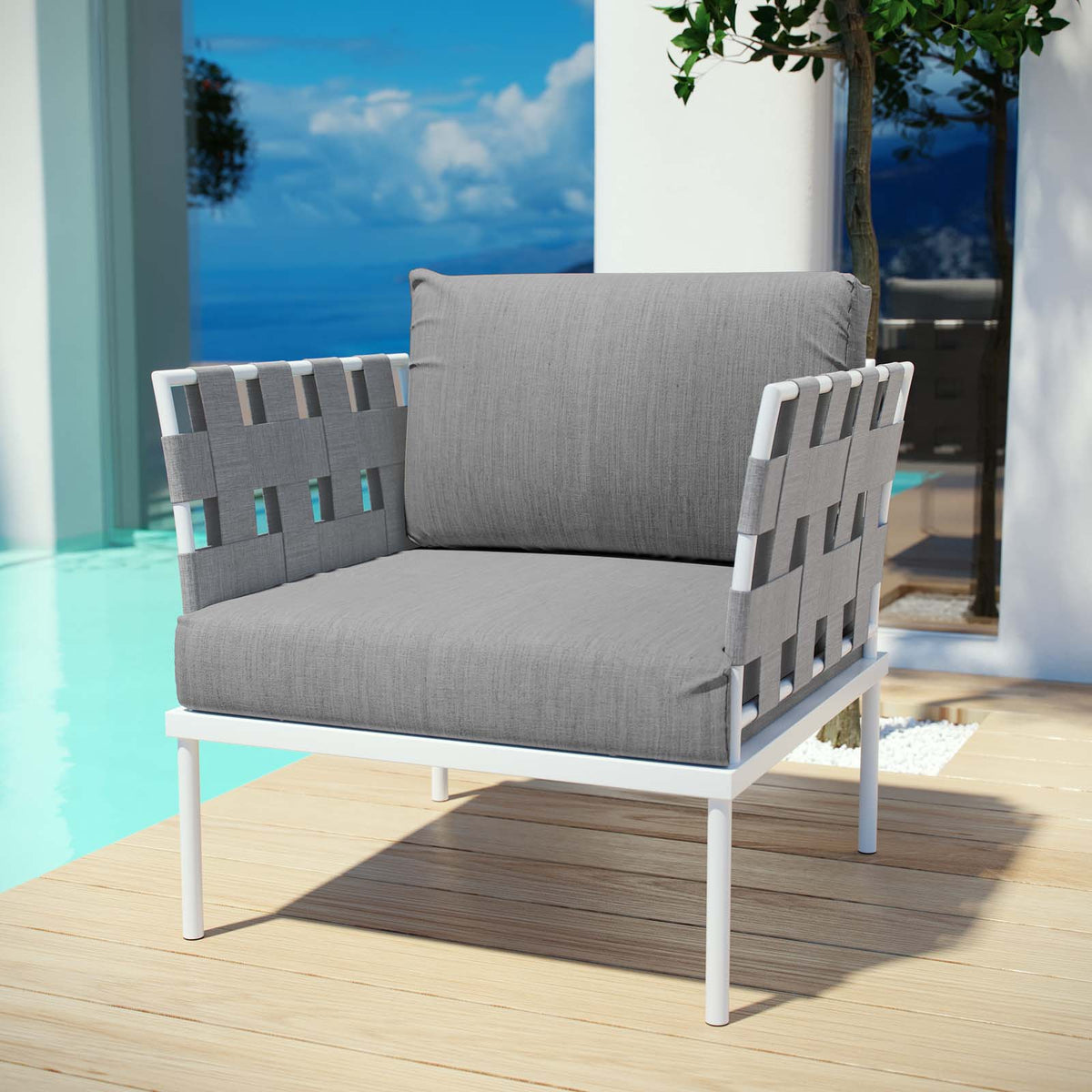 Harmony Outdoor Patio Aluminum Armchair - view 14