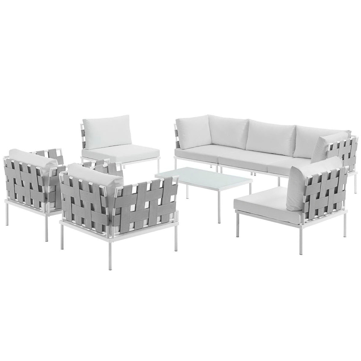 Harmony 8 Piece Outdoor Aluminum Sectional Sofa Set