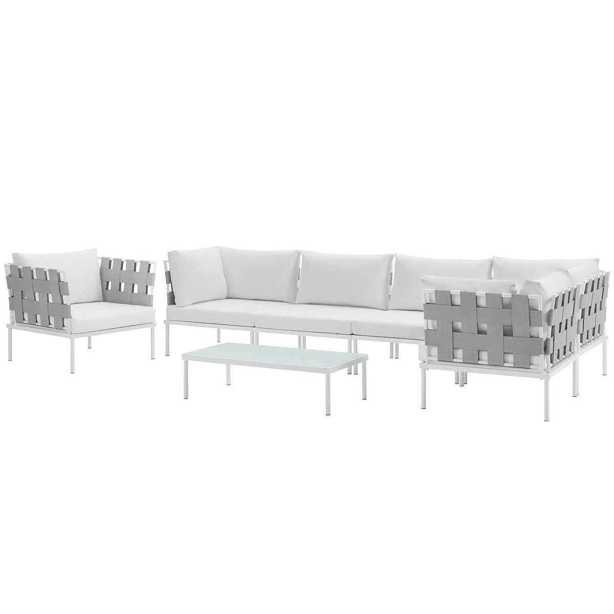 Harmony 7 Piece Outdoor Aluminum Sectional Sofa Set