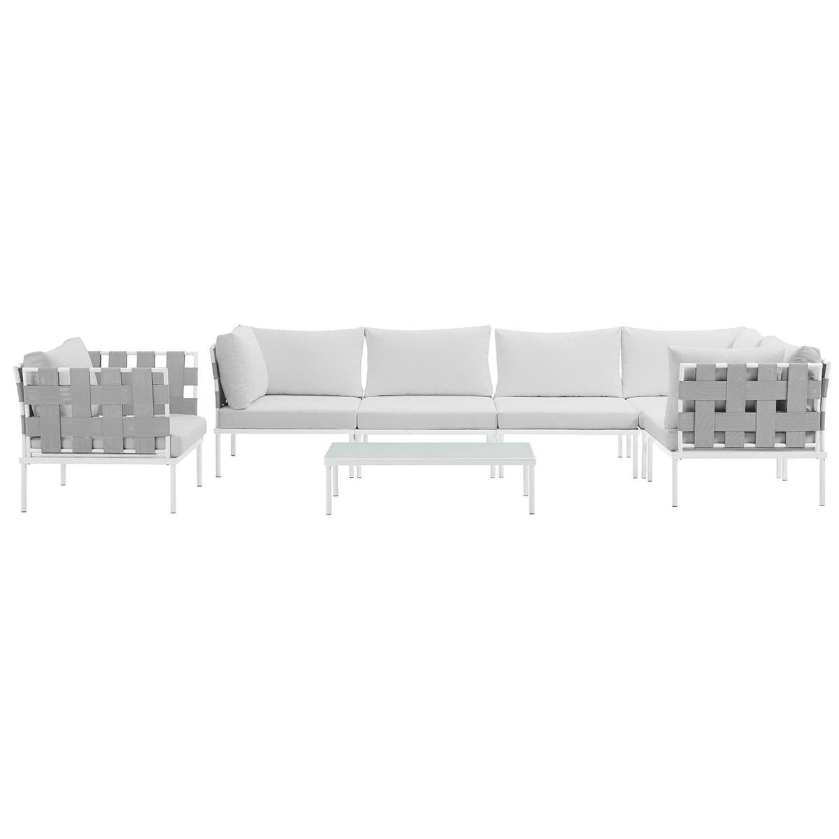 Harmony 7 Piece Outdoor Aluminum Sectional Sofa Set