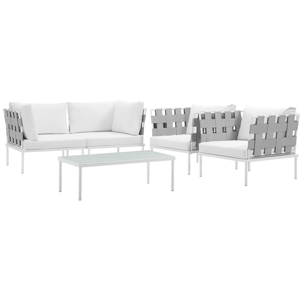 Harmony 5 Piece Outdoor Aluminum Sectional Sofa Set