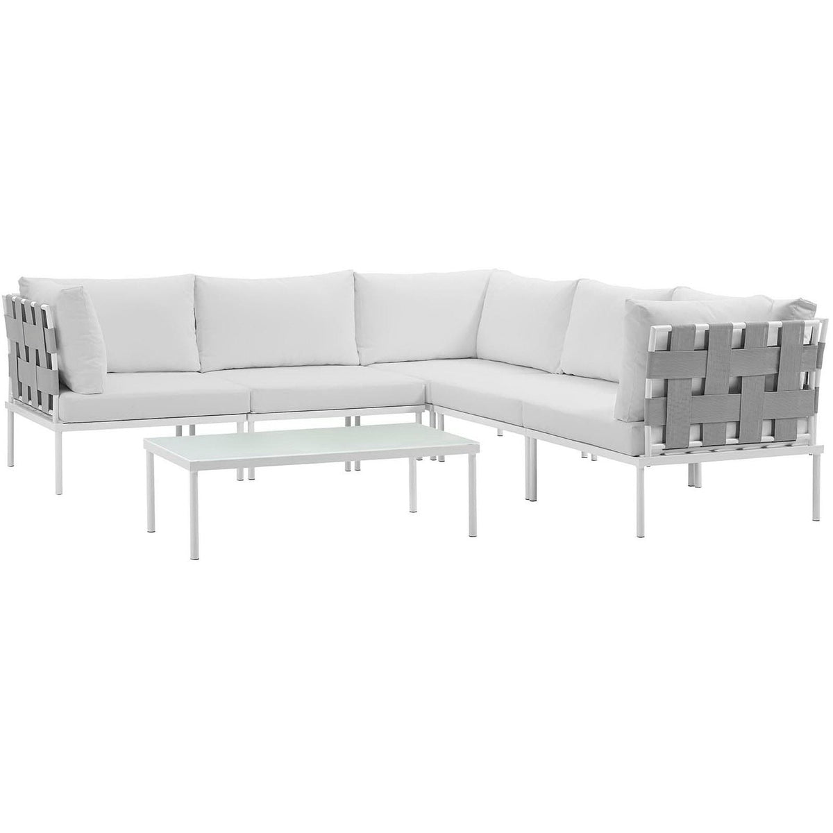 Harmony 6 Piece Outdoor Aluminum Sectional Sofa Set