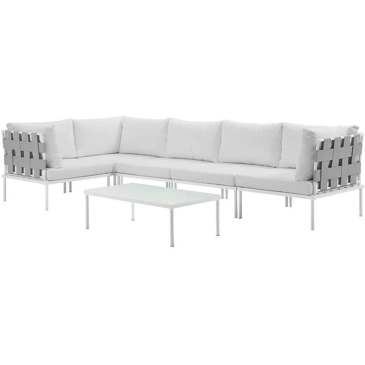 Harmony 6 Piece Outdoor Aluminum Sectional Sofa Set
