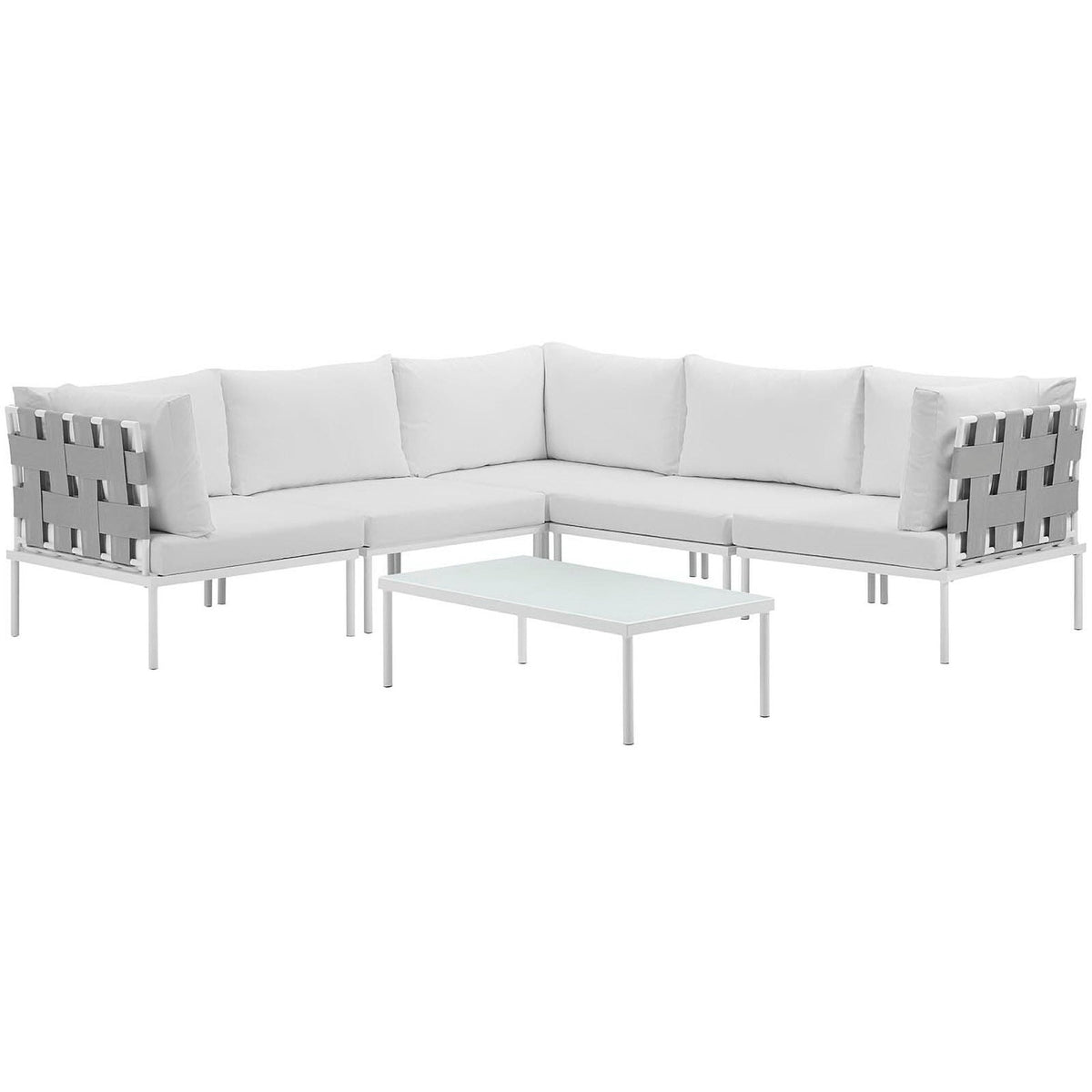 Harmony 6 Piece Outdoor Aluminum Sectional Sofa Set