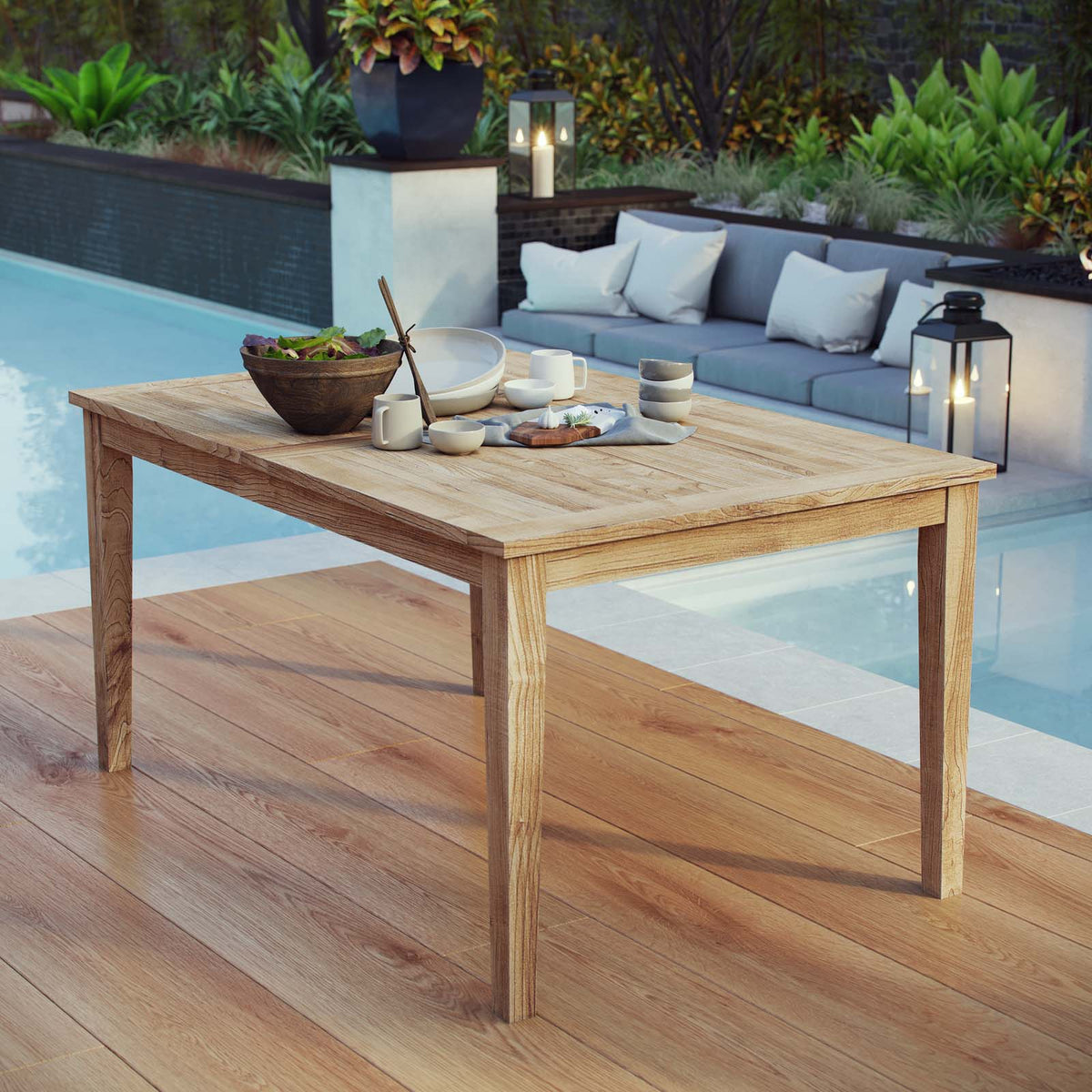 Marina 60" Outdoor Patio Teak Dining Table
