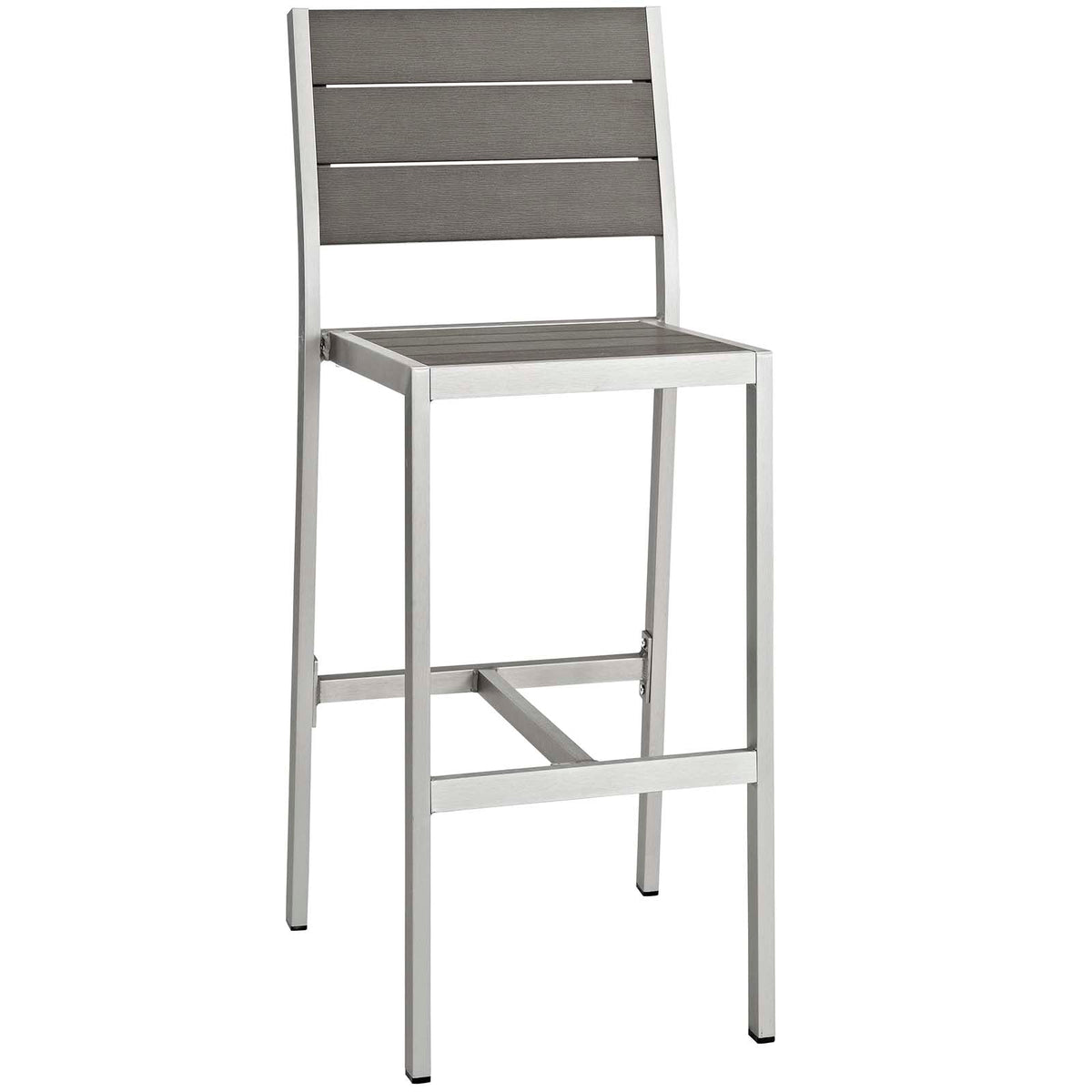 Shore Armless Bar Stool Outdoor Patio Aluminum Set of 2 - view 2