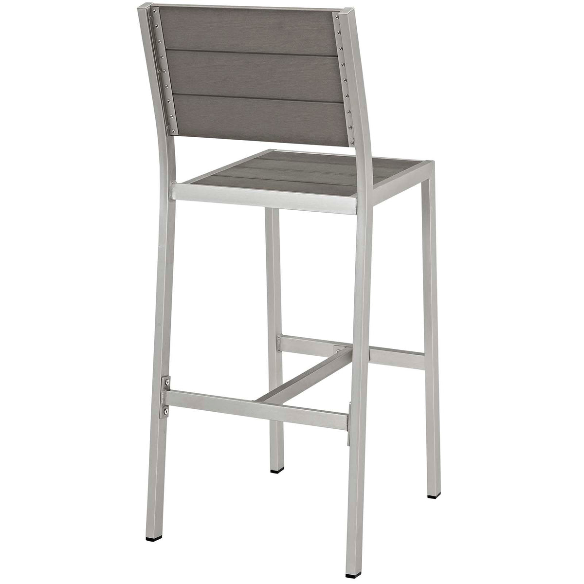 Shore Armless Bar Stool Outdoor Patio Aluminum Set of 2 - view 4