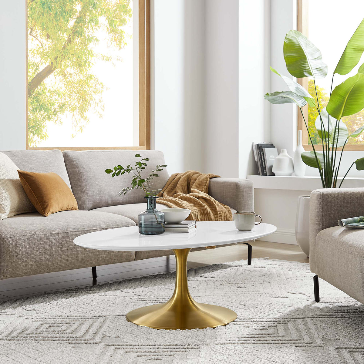 Lippa Oval Wood Coffee Table