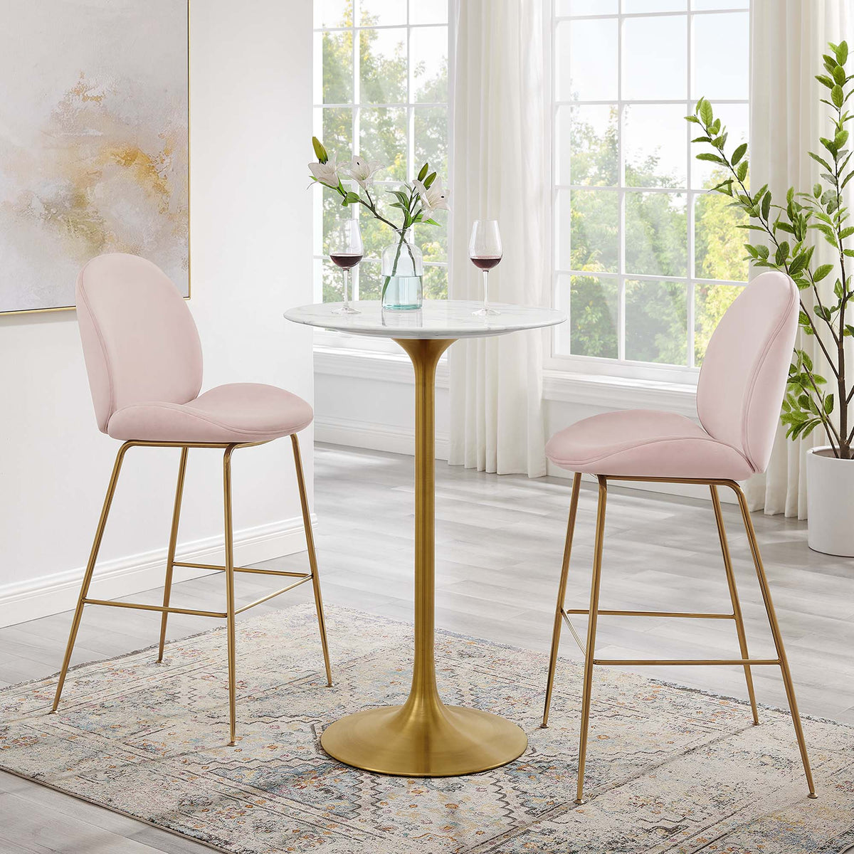 Lippa Round Artificial Marble Bar Table - view 37