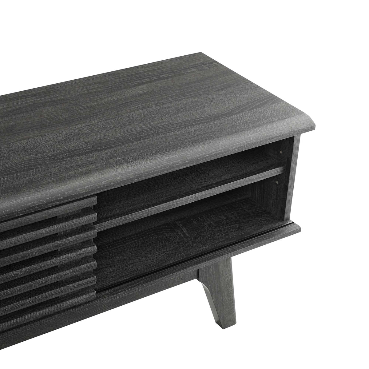 Render 70" Entertainment Center TV Stand, Charcoal - view 2