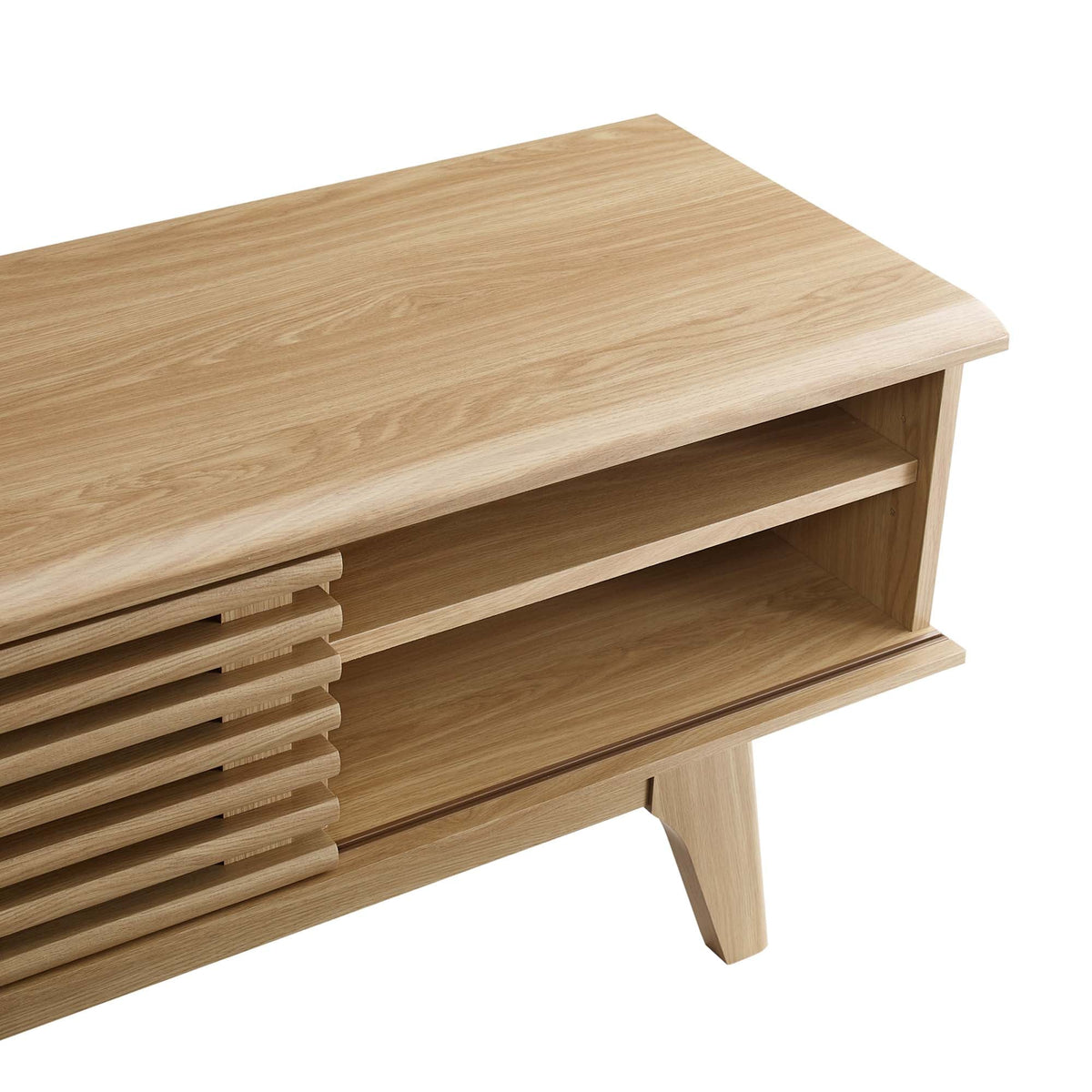 Render 70" Entertainment Center TV Stand, Oak - view 2