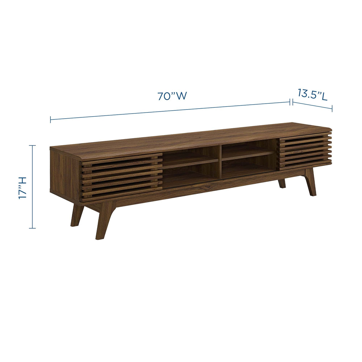 Render 70" Entertainment Center TV Stand, Walnut Walnut - view 2