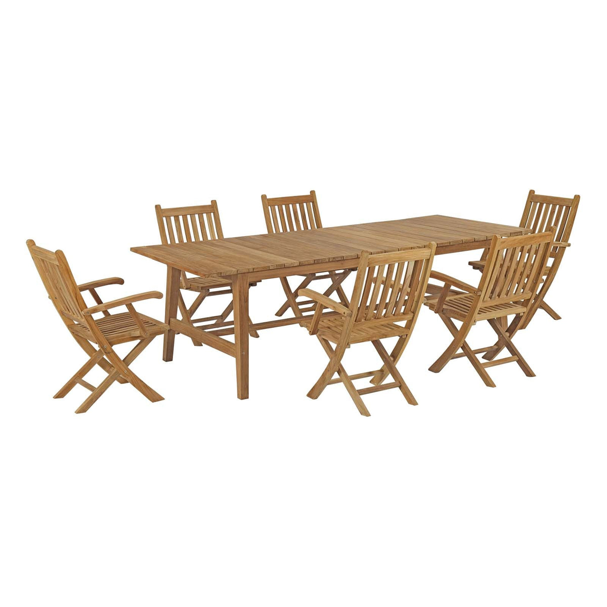 Marina 7 Piece Outdoor Patio Teak Dining Set - view 1