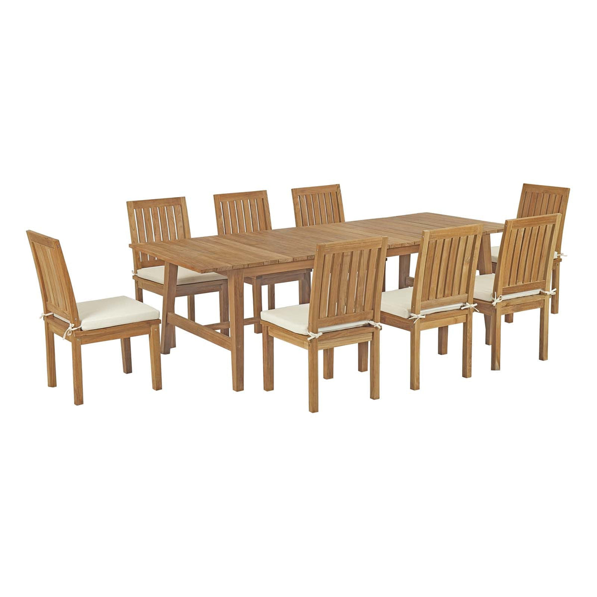Marina 9 Piece Outdoor Patio Teak Dining Set - view 1