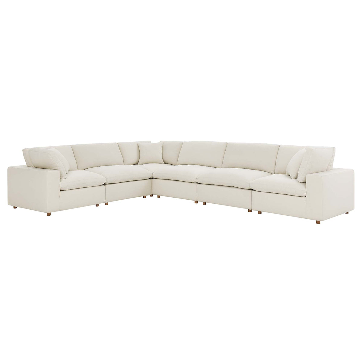 Commix 6 Piece Down Filled Overstuffed Sectional Sofa Set