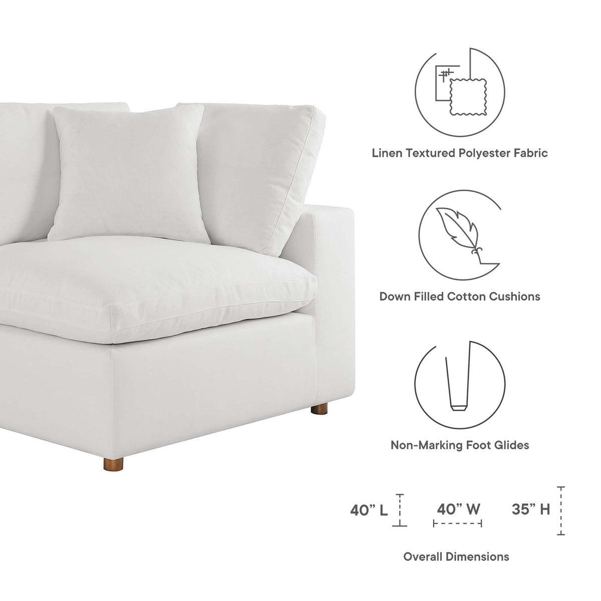 Commix 7-Piece Down Filled Overstuffed Sectional Sofa - view 43