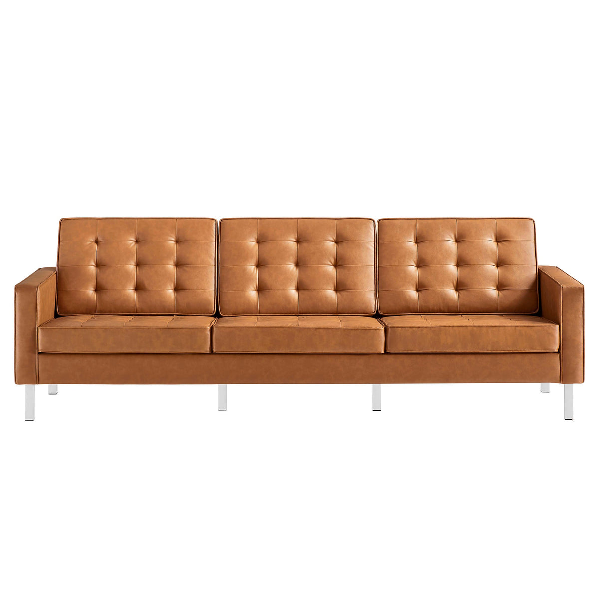 Loft Tufted Vegan Leather Sofa - view 13