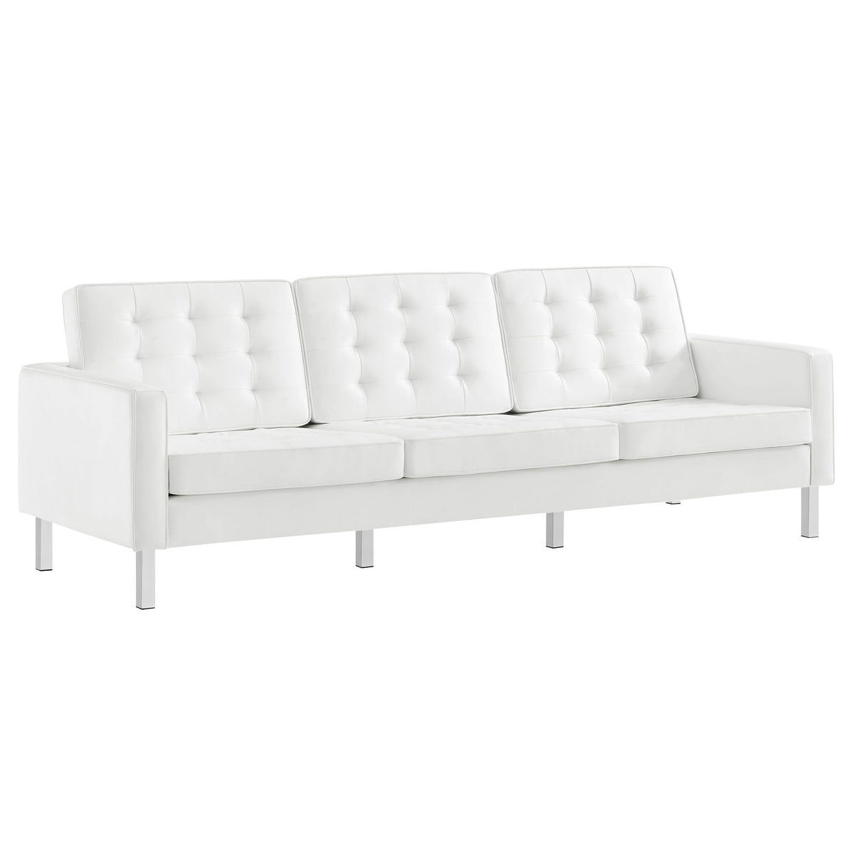 Loft Tufted Vegan Leather Sofa - view 4