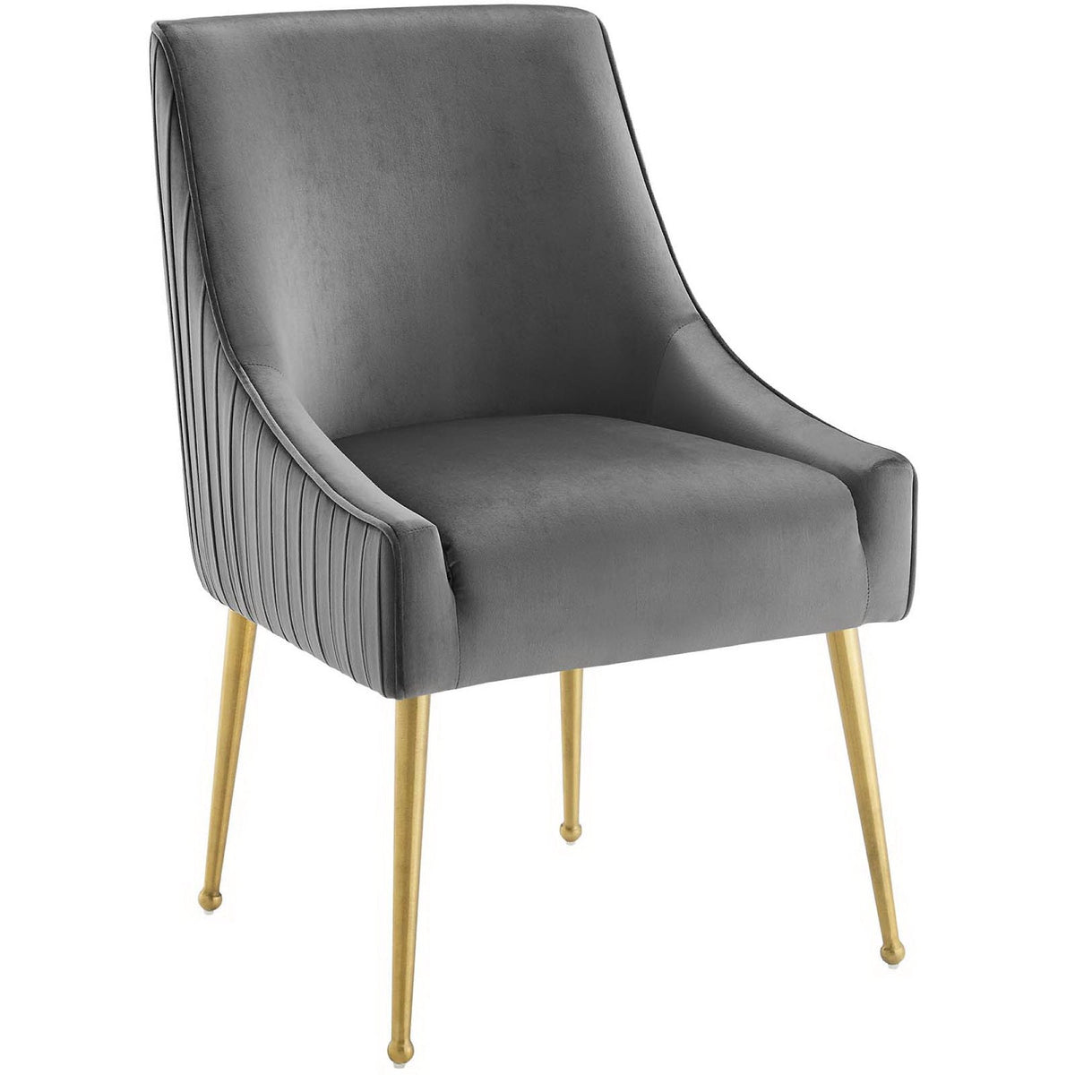 Discern Pleated Back Upholstered Performance Velvet Dining Chair - view 1