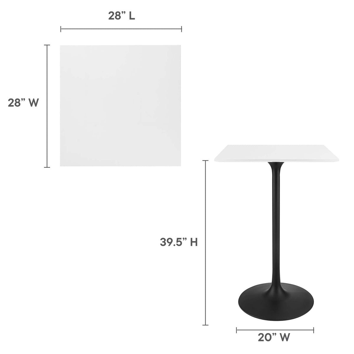 Lippa Square Wood Bar Table