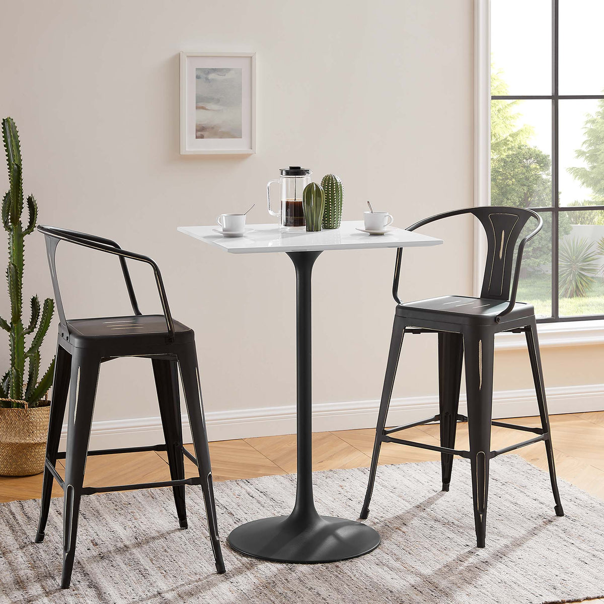 Lippa Square Wood Bar Table