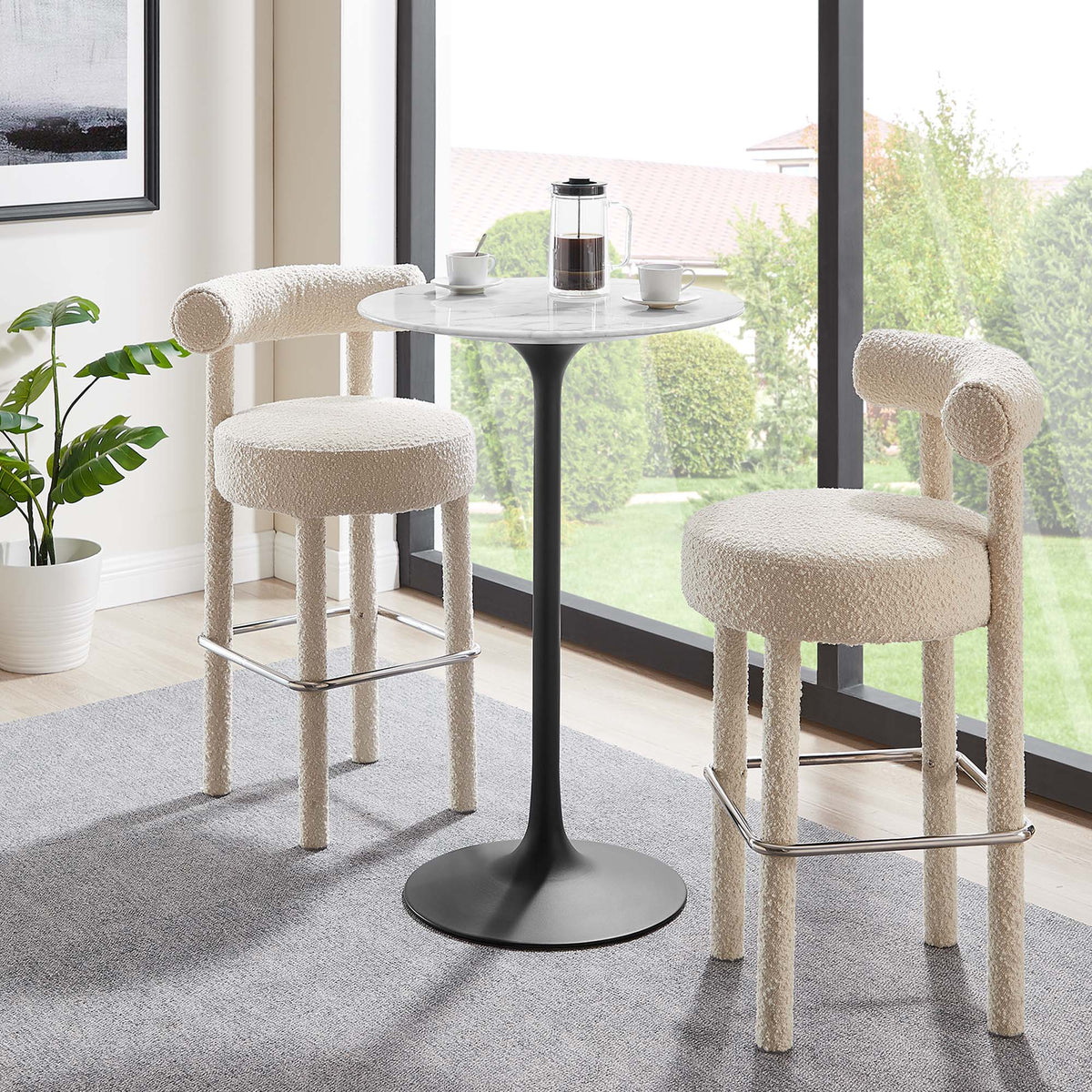 Lippa Round Artificial Marble Bar Table - view 39